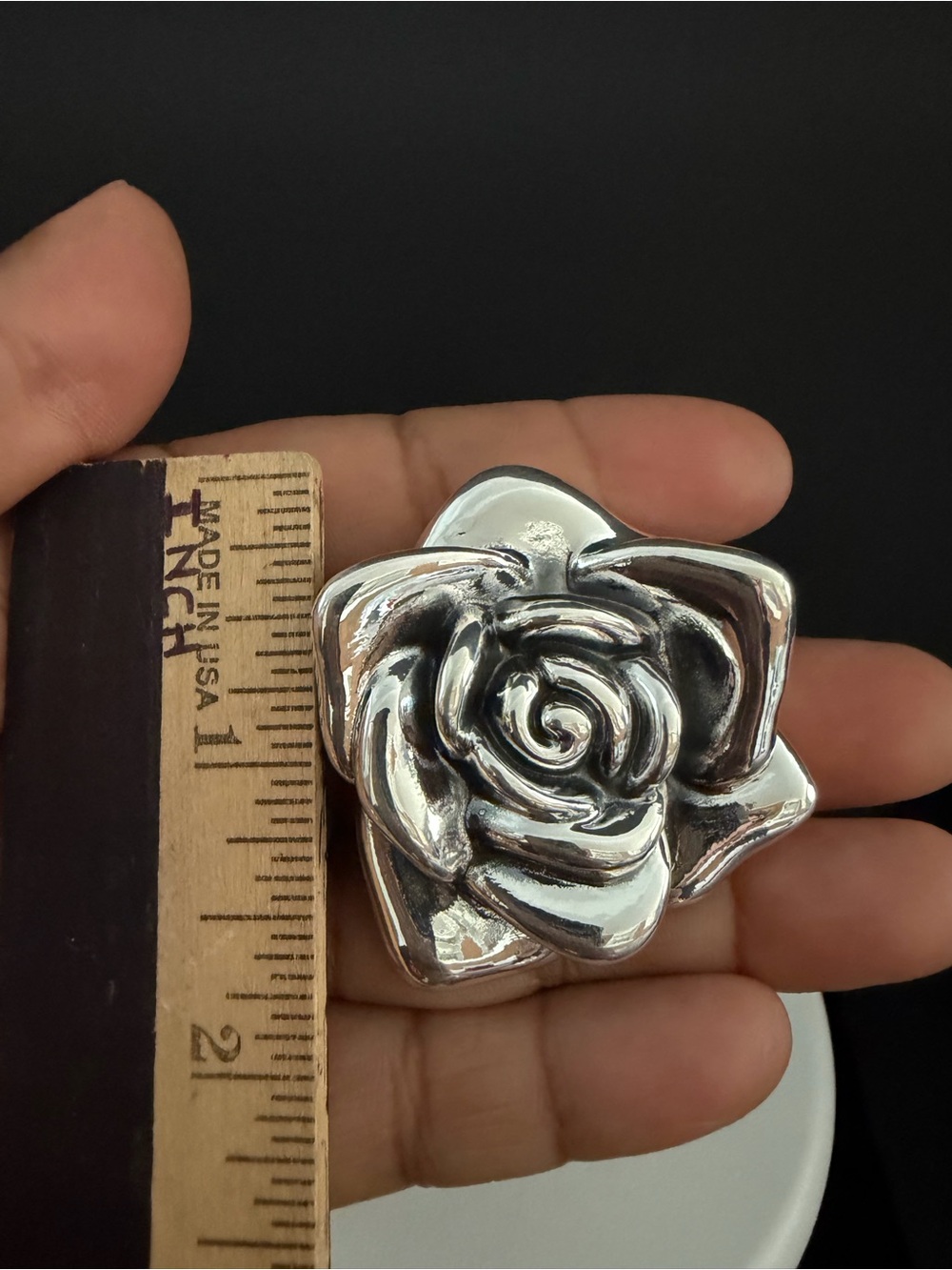 Huge Sterling Silver 925 Rose Pendant (only). - Picture 5 of 7